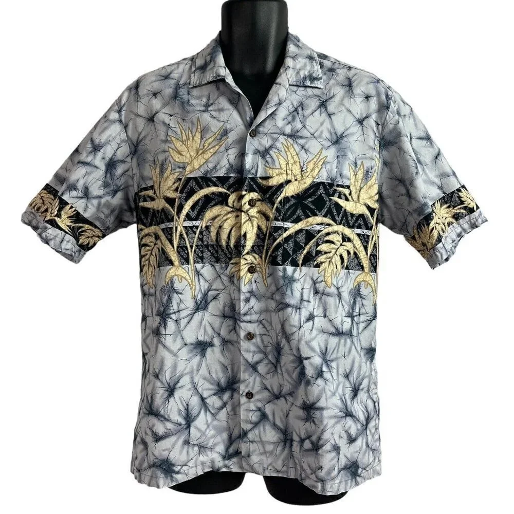 Winnie Fashion Mens Hawaiian Shirt Floral Abstract Large - Picture 1 of 7